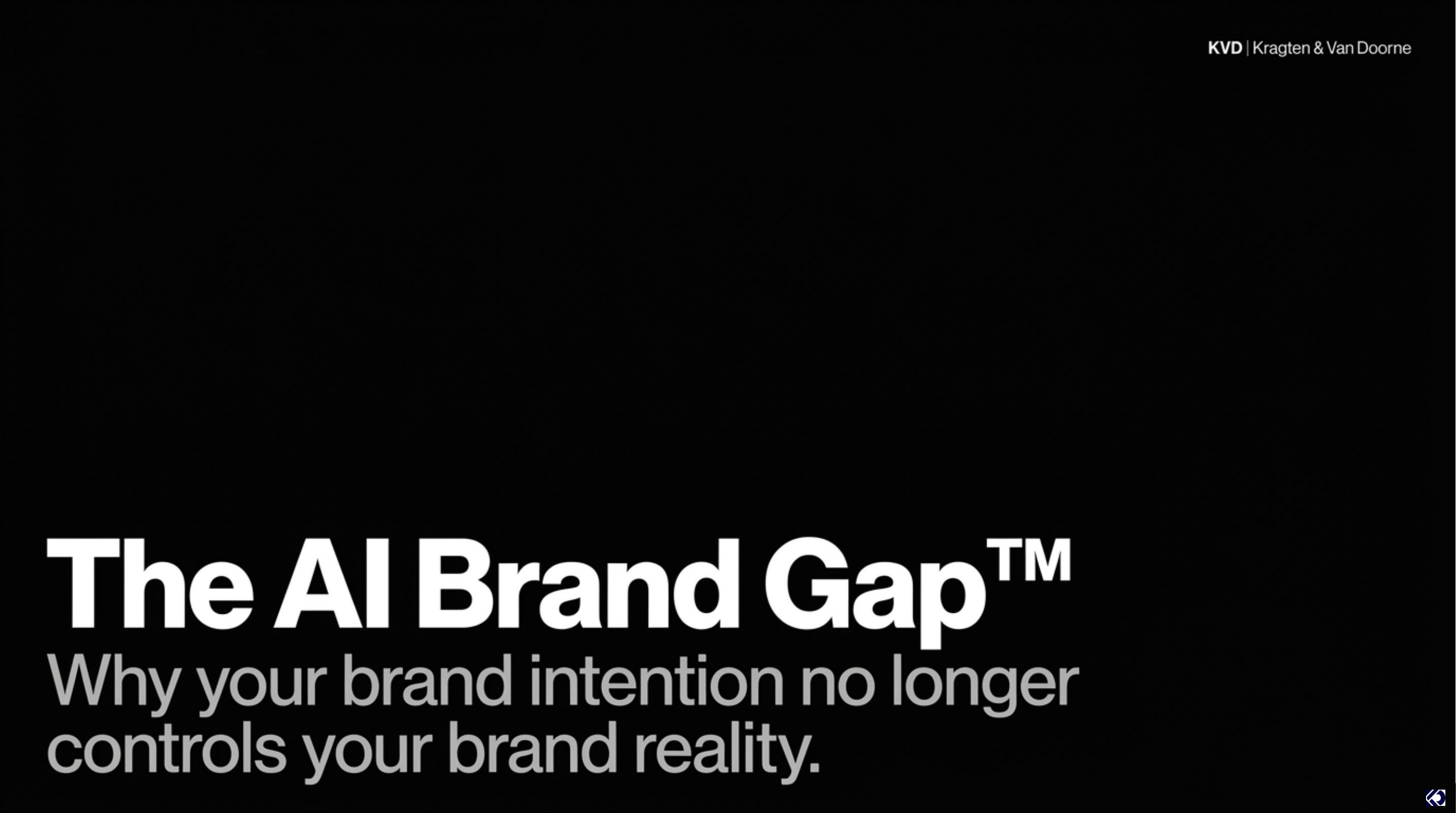 Cover of the KVD AI Brand Book presentation: The AI Brand Gap™